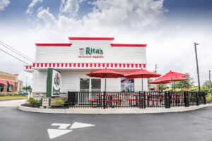 A Rita's location with a drive thru.